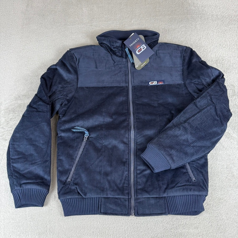 Faherty CB Sports Corduroy Puffer Jacket Mens Small Navy Blue Primaloft $398 NWT